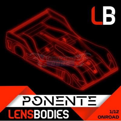 Ponente Ultra Light 0.3mm 1/12 Pan car  Body shell PNT12-UL